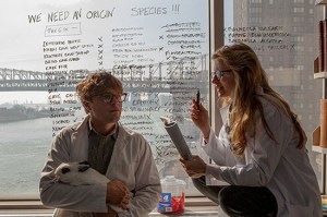 Ian (Michael Pitt) and Karen (Brit Marling) discuss a theory